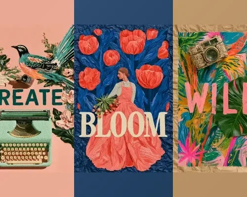 Set 10 Prompt: Painted Paper Diorama Poster Art